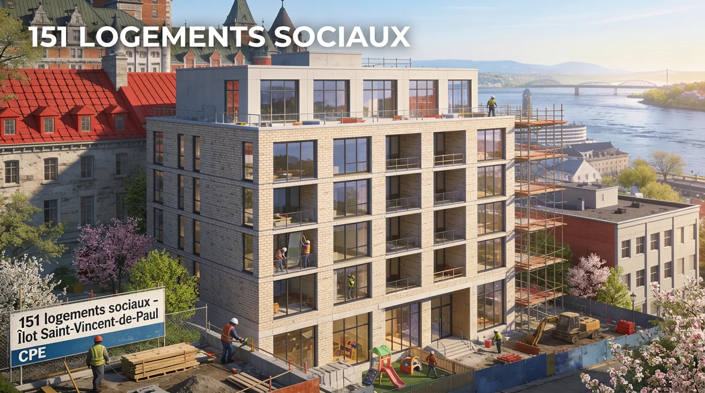 151 logements sociaux à l’îlot Saint-Vincent-de-Paul Nouveau bâtiment d'appartements en béton