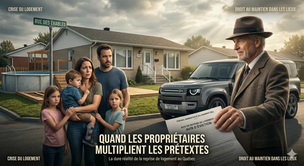 Reprise de logement et doutes légitimes : Une famille évincée obtient 4 200 $ d'indemnité droit maintien lieu quebec