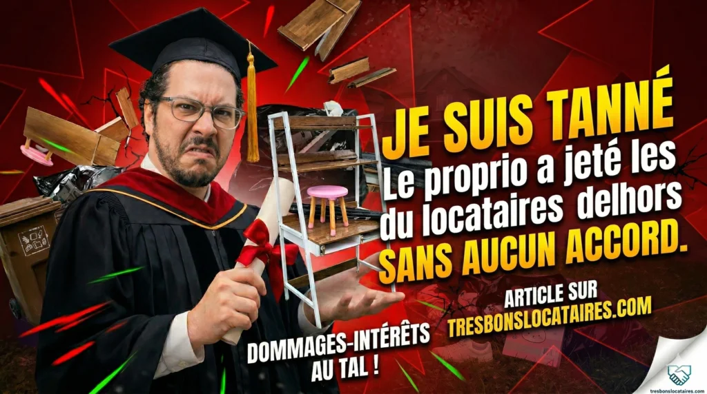 Ton proprio a jeté tes meubles dehors ? C'est illégal et on va le faire payer ! couverture d'article de presse mauvais proprios quebec